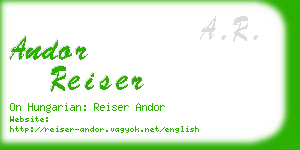 andor reiser business card